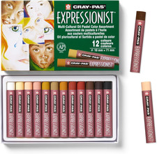 SAKURA XLP12 SA 12-Piece Cray-Pas Expressionist Multi Cultural Oil Pastel Set,