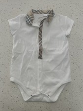 Burberry One Piece White Nova check 6m