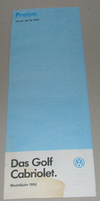 Prospekt Preisliste VW Golf II 1,3 l 1,6 l 1,8 l syncro GTi GTi 16V TD 08/1989