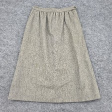 Vintage JH Collectibles Gray Wool Blend A-Line Midi Skirt Made in USA Size 12-13
