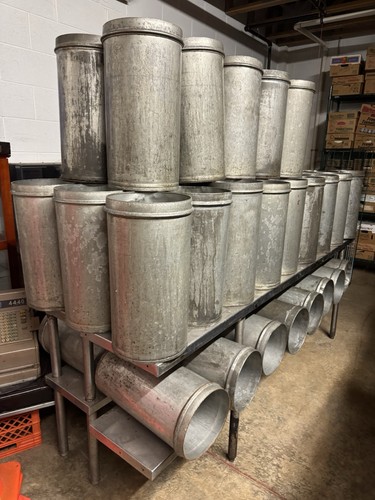 VTG METAL 20 QT ICE CREAM CAN CANISTER DAIRY DRUM 21"x 8 1/2" 30s 40s Galvanized - Picture 3 of 3