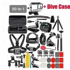 50 pcs + Dive Case For Gopro Hero 12 11 10 9 Chest mount Accessory kit Bundle