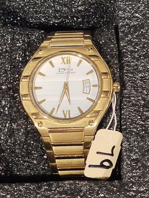 Daniel Steiger 3301G-M Men s Gold-Tone Watch   White Dial   Very Good