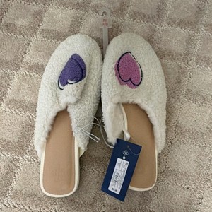 Roller Rabbit Target Women’s Mule Slippers Embroidered Disco Heart Medium US 7/8
