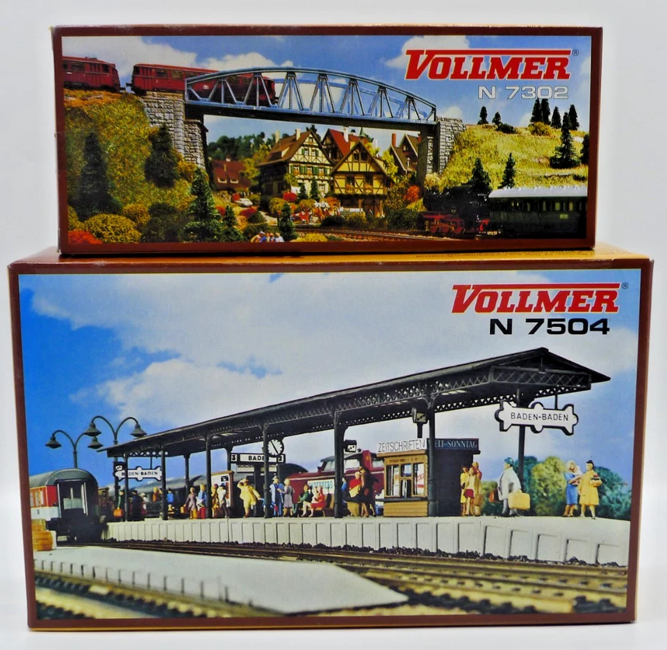 VOLLMER N 2 KITS : QUAI DE GARE EN 7 PARTIES + PONT A CAISSON REF. 7302 + 7504 - Photo 1/1