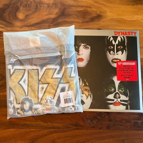 KISS Dynasty 45th Anniversary Vinyl/T-Shirt (L) Bundle (NM/NM) SEALED