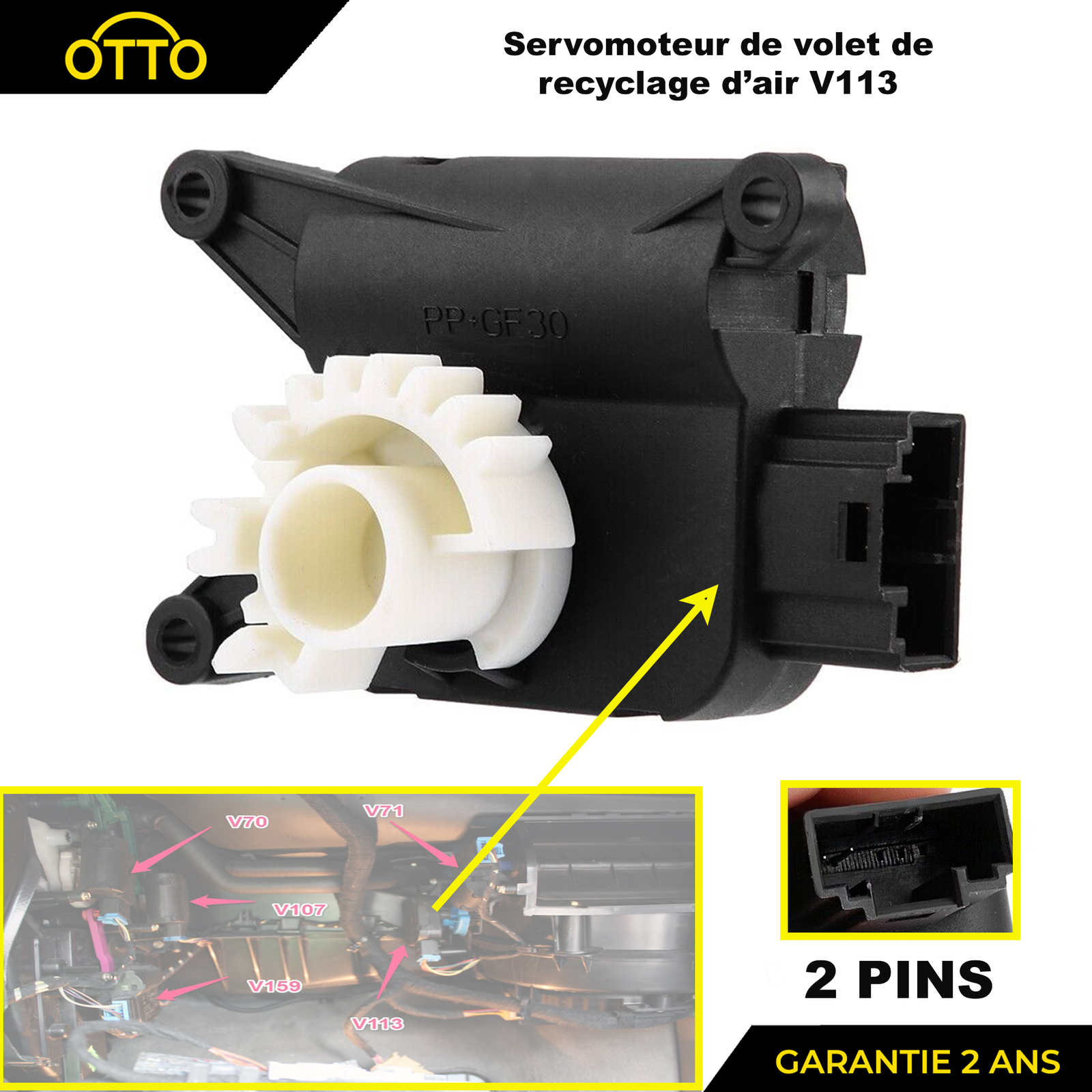 Moteur réglage clapet air V113 anti-blocage pour Skoda 1K0907511C