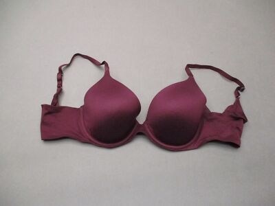 34C Aerie Womens Burgundy Underwire Lined back Close Sunnie T-Shirt Demi Bra 1J