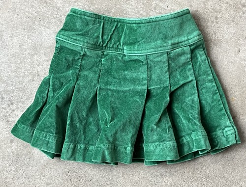 Mini Boden Girls 3-4 Y Velvet Pleated Skirt Green Toddler - Picture 4 of 4