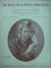 1954 DAVY CROCKETT SHEET MUSIC WALT DISNEY TELEVISION PRODUCTION FESS PARKER