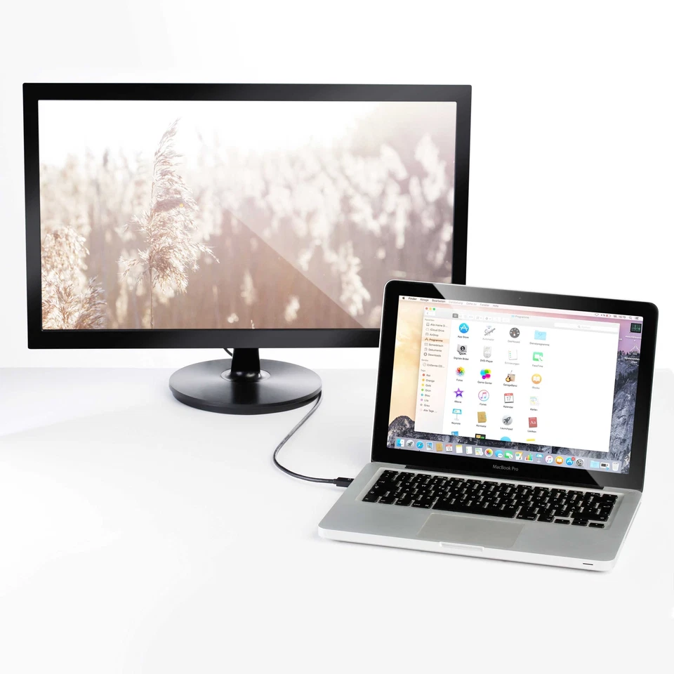 Mini DisplayPort Stecker auf DVI Stecker Adapter PC Mac FullHD 1080p HDCP 2,0m - Bild 3 von 4