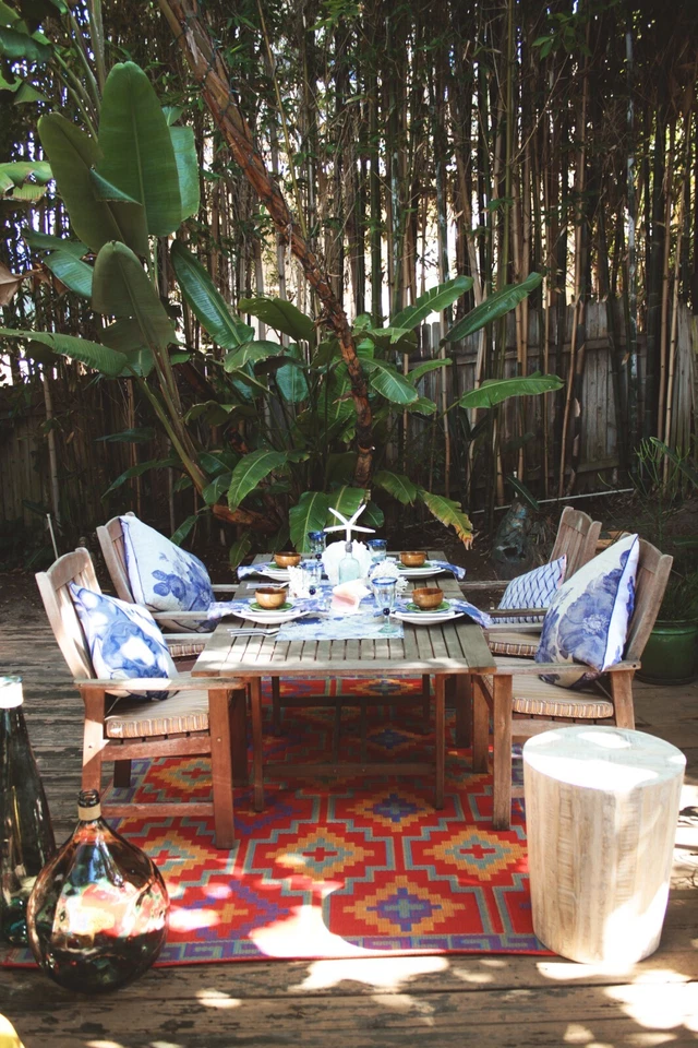 Recycled Plastic OutdoorRug Waterproof Reversible Lhasa Orange & Violet Moroccan - image 3 of 4