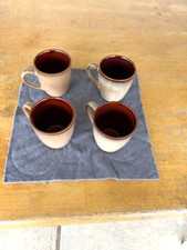 4-Sango Nova Brown #4933 12 Oz. Coffee Mugs EUC