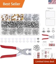 Versatile Snap Fastener Kit - 200 White Metal No-Sew Snaps for Clothing & Crafts