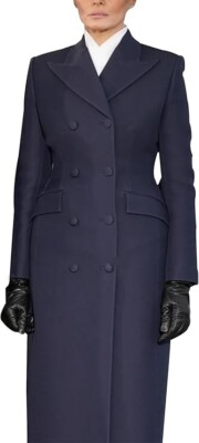 Melania Trump First Lady Inauguration Day Long Wool Trench Coat