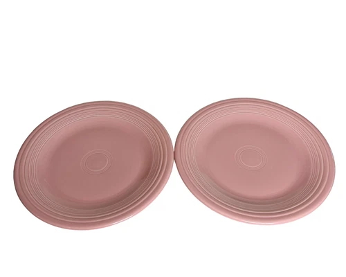 Set of 2 Fiesta Ware Rose Pink Color Salad Dessert Plates USA  7.25 " Diameter
