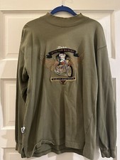 VTG Harley Davidson TAZ Soar with Eagles Looney Tunes Long Sleeve Shirt Medium