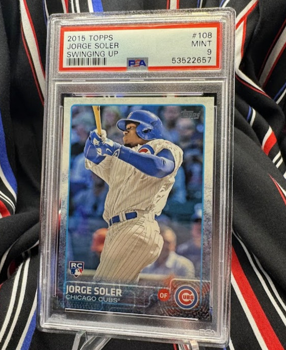 Jorge Soler - PSA9 ROOKIE RC - SWINGING - 2015 Topps Series One - 108