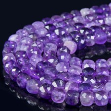 5MM Natural Amethyst Gemstone Grade AA Faceted Square Cube Loose Beads P68