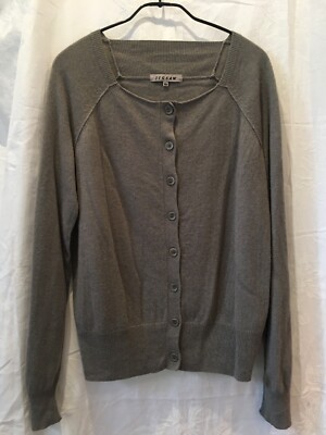 JIGSAW XL Vintage 100% Kaschmir Strickjacke Strick - Browny Grey Neuwertig!