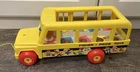 Fisher Price #192 Vintage Yellow School Bus (1965) Pull Toy Little People