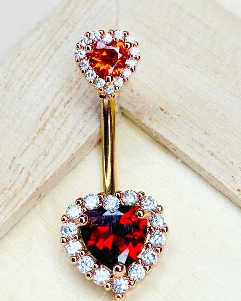 Garnet belly button ring deals