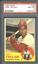 1963 Topps #366 Tony Taylor - PSA 8
