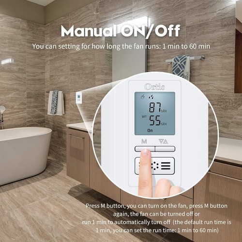Humidity Sensor Switch In-Wall Bathroom Fan Control Auto Manual 220V - Picture 6 of 9