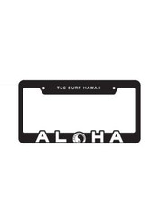 Tc Surf Aloha Auto License Plate Frame Hawaii Black White Ying Yang
