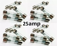 25Amp Glass Fuse 12V Quick Blow 250V Old Style Classic Car Van MPV Fuses x20