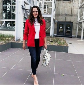 red boyfriend coat