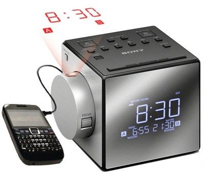 SONY ICF-C1PJ  DIGITAL ''PROJECTOR'' AM-FM CLOCK-RADIO w/ NATURE SOUNDS & MANUAL