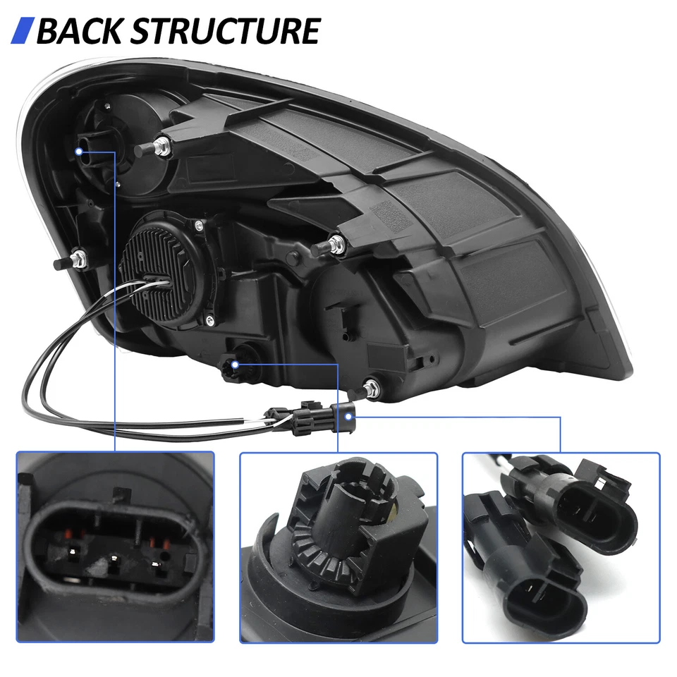 Faro delantero derecho pasajero Freightliner Cascadia 2008-2017 negro LED Foto 3 de 4