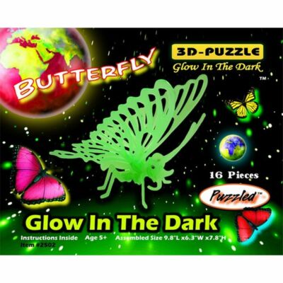 3D Puzzle - Steckpuzzle - Leuchtet im Dunkeln - Schmetterling wie Holzpuzzle