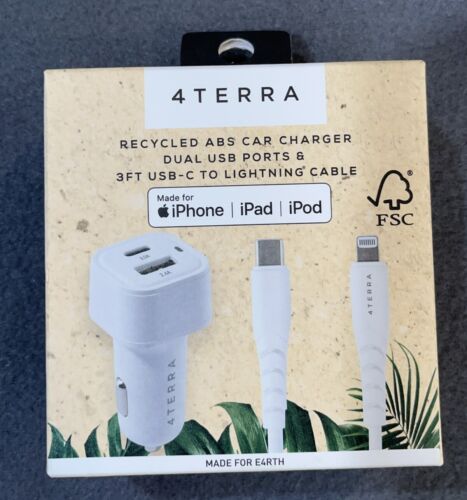 4Terra Dual USB Ports & 3ft USB-C To  Cable - Picture 1 of 2