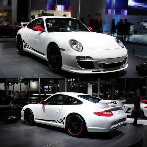 Calcomanía de vinilo a rayas falda lateral a rayas negra para Porsche 911 - Imagen 3 de 9
