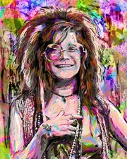 Janis Joplin Art Print, Singer Canvas, Joplin Painting