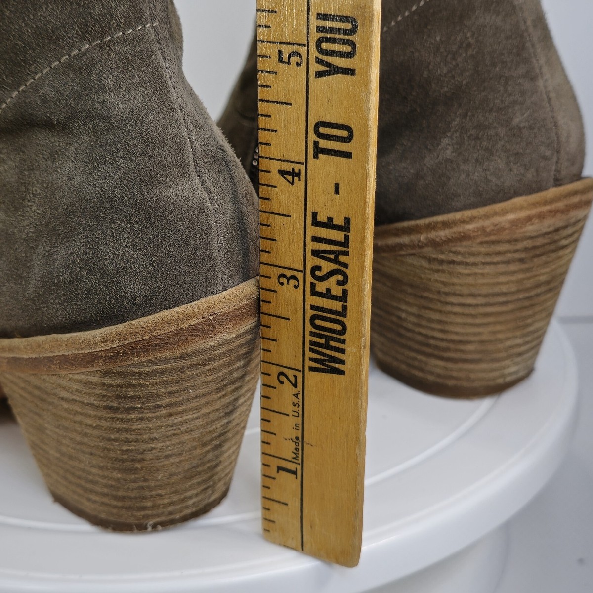 ALL SAINTS WOMENS SIZE EU 39 US 9 TAUPE SUEDE SIDE ZIP ANKLE  display picture 1