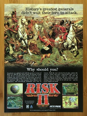 Risk II 2 PC 2000 Video Game Print Ad/Poster Official Authentic Big Box Art Rare
