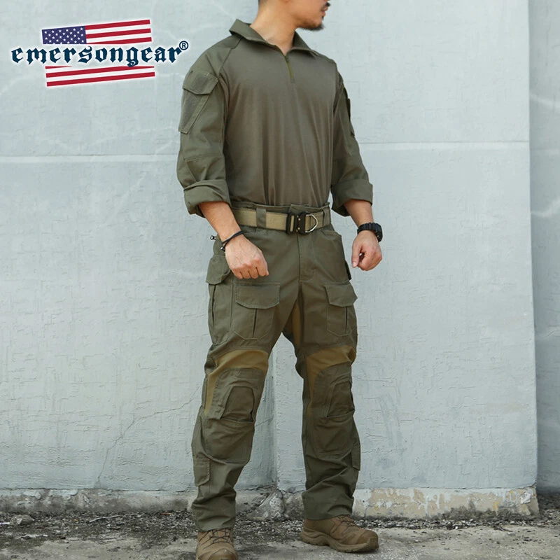 Conjunto de Pantalones Camisa Táctica de Combate Emerson Ranger Verde G3 Hombres BDU Uniforme Militar Foto 2 de 4