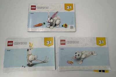 Lego Creator 31133 Set of 3 Instructional Manual Only Bunny Bird Seal 2023 - Image 1 of 2