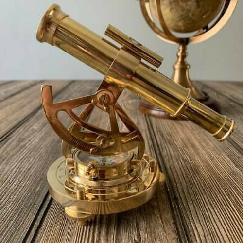 Bussola Alidate Nautica Antica Ottone Vintage con Regalo Telescopio - Foto 4 di 4
