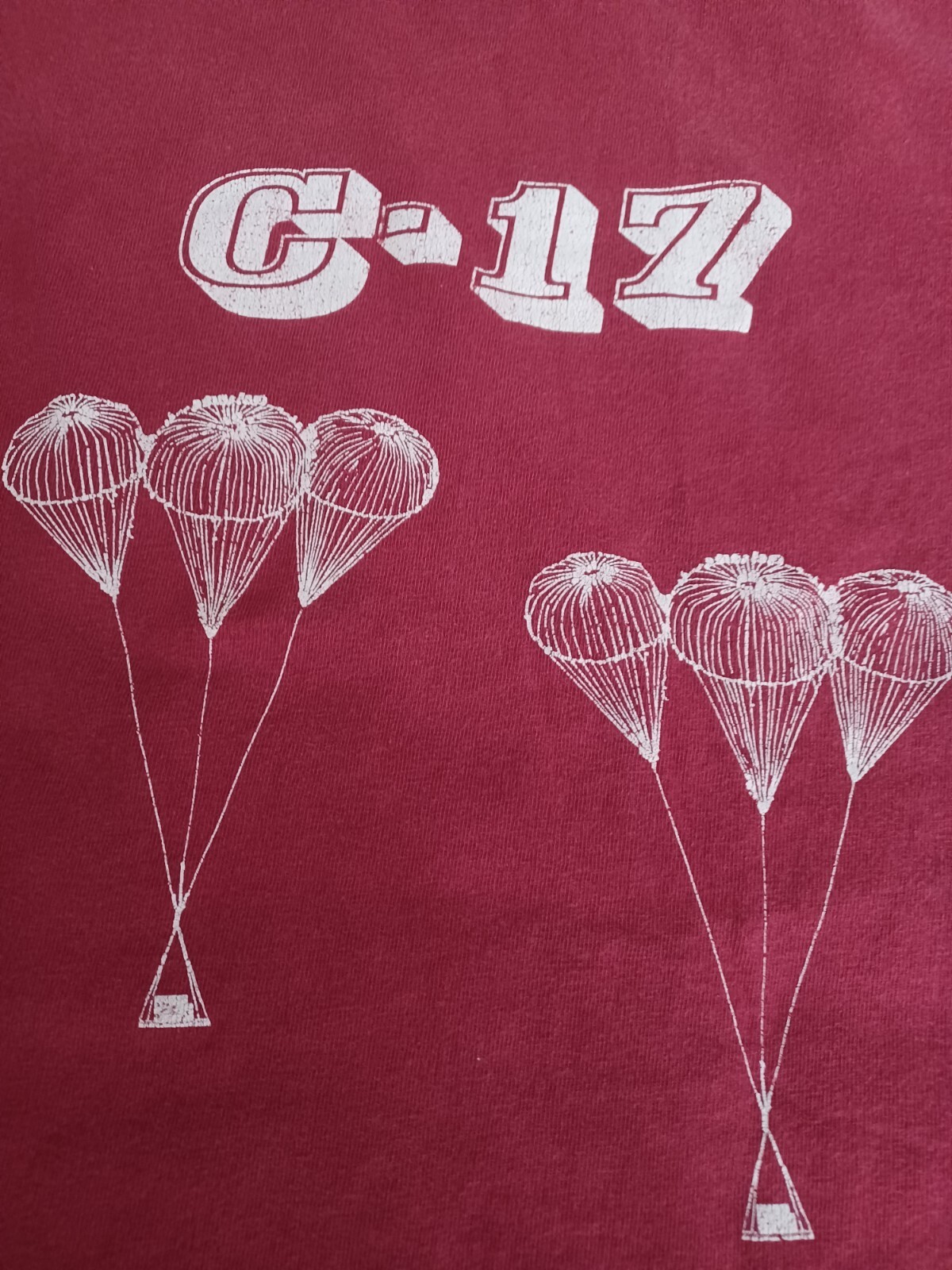 FILA T shirt 1998 C 17 Dual Row Airdrop Test Team taglia xl rosso marrone