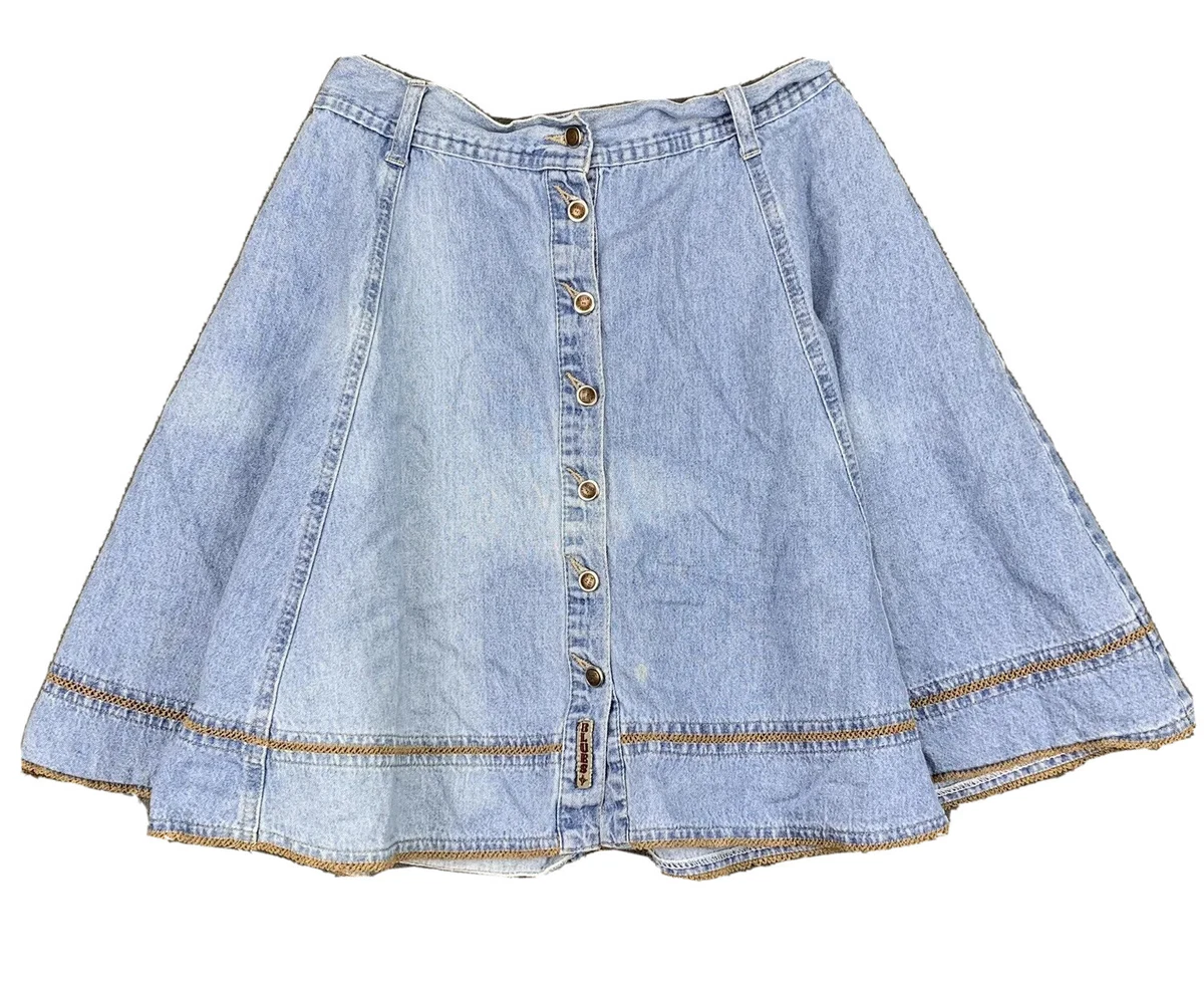 Western distressed denim skirt top