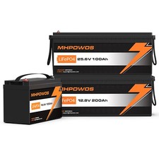 1 2 4 Pack 100Ah 200Ah 12V Lithium Batterie 24 Volt 100Ah LiFePO4 Akku Batterie