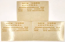 Champ HO Decals #HX-6 New York Central Express Refrigerator (Dulux Gold) + Bonus