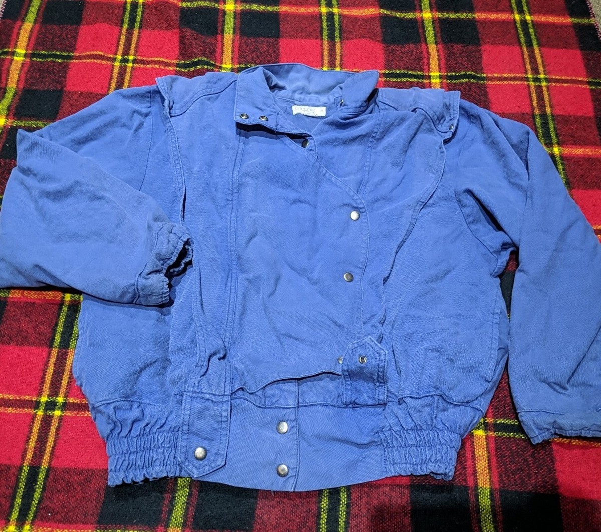 Vtg 80s Triangle Brand Double Breasted Snap Closure Bomber