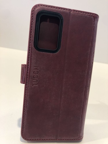 TUCCH Walletcase Etui Galaxy A52s / A52 5G, ochrona RFID, magnes, bordowy - Zdjęcie 3 z 4