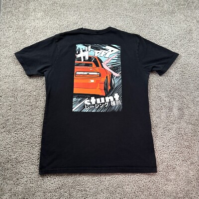 Stunt Roll Out Shirt Mens Large Black Red Skater Skateboarding Casual FLAW