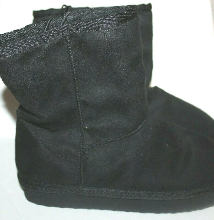 Faded Glory NUEVO CON ETIQUETAS Preescolar Niñas 10 Botas Negras Imitación Gamuza con Forro Sherpa Imitado Foto 2 de 2